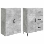 vidaXL Ensemble de Meubles 2 Pièces Gris béton 66 x 34 5 x 89 5 cm
