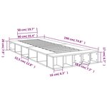 vidaXL Cadre de lit chêne sonoma 90x190 cm bois d'ingénierie