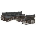 vidaXL Ensemble de canapé de jardin 10 Pièces Gris et Gris foncé