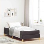 vidaXL Lit à ressorts Marron 90 x 200 cm Tissu  Bois Engineered