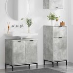 vidaXL Ensemble de mobilier de salle de bain 2 Pièces Gris béton