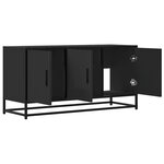 vidaXL Meuble TV noir 100x35x50 cm bois d'ingénierie et métal