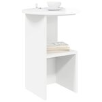 vidaXL Table d'appoint Blanc brillant Ø 39 5 x 55 cm Bois d'ingénierie