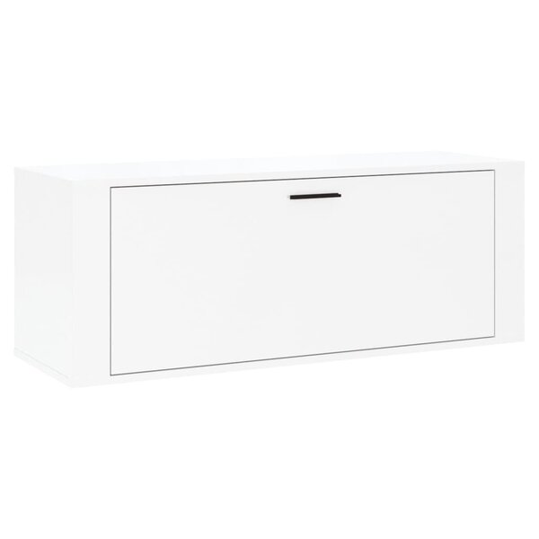 vidaXL Armoire à chaussure murale Blanc brillant 100x35x38 cm