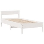 vidaXL Lit bibliothèque sans matelas blanc 75x190cm bois de pin massif
