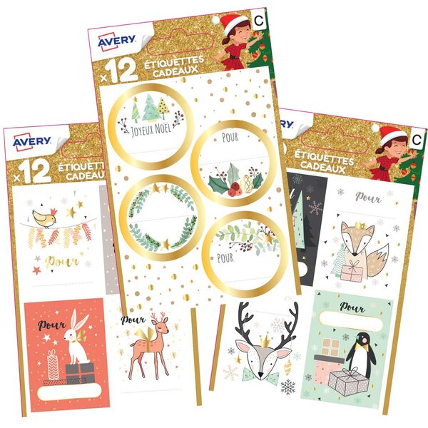 Lot de 36 étiquettes cadeaux – féérique