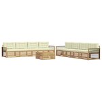 vidaXL Ensemble de canapés d'extérieur 9 pc Blanc et crème Polyester