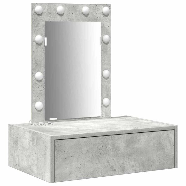 vidaXL Table de Toilette Gris 60 x 40 x 70 cm Bois d'ingénierie