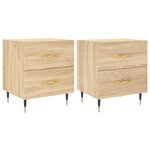 vidaXL Tables de chevet 2 Pièces chêne sonoma 40x35x47 5 cm