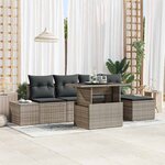 vidaXL Ensemble de canapé de jardin avec coussin 6 Pièces Gris