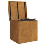 vidaXL Boîte de Rangement Extérieure Rouillé 55 x 50 5 x 50 cm Acier
