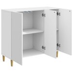 vidaXL Buffet Blanc brillant 89 x 34 5 x 80 cm Bois d'ingénierie