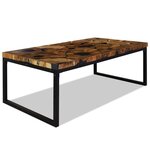 vidaXL Table basse Teck Résine 110 x 60 x 40 cm