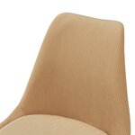 Lot de 6 chaises de salle à manger velours côtelé jaune moutarde 03_0009895