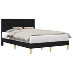 vidaXL Cadre de lit avec tête de lit Noir 120 x 200 cm Tissu