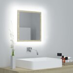 vidaXL Miroir LED de salle de bain Chêne sonoma 40x8 5x37 cm Acrylique