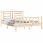 vidaXL Cadre de lit avec tête de lit 160x200 cm bois massif