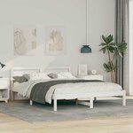 vidaXL Cadre de lit Blanc 140 x 200 cm Bois massif en pin