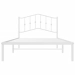 vidaXL Cadre de lit métal sans matelas et tête de lit blanc 107x203 cm