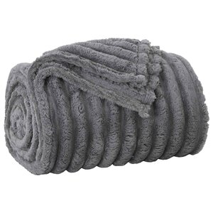 vidaXL Jeté Gris foncé 240 x 220 cm Toison