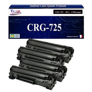 T3AZUR -4x Toners compatibles avec Canon 725 (3484B002) pour Canon LBP6000  LBP6020  LBP6020B  LBP6030  LBP6030B  LBP6030W  MF3010