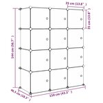 vidaXL Armoire de rangement pour enfants avec 12 cubes Rose PP