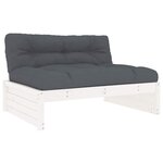 vidaXL Canapé central 120x80 cm blanc bois de pin massif