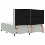 vidaXL Lit à ressorts avec matelas Gris clair 180 x 200 cm Velours