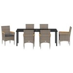 vidaXL Ensemble de salle à manger pour jardin 7 Pièces Gris polyrotin