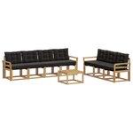 vidaXL Ensemble de canapés d'extérieur 8 Pièces Blanc et noir