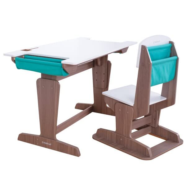 Bureau et chaise réglables de poche Grow Together  - Frêne gris