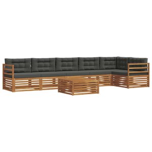 vidaXL Ensemble de canapés d'extérieur 7 pc Naturel et Anthracite