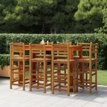 vidaXL Ensemble de bar de jardin 9 Pièces Bois d'acacia solide
