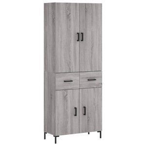 vidaXL Buffet haut Sonoma gris 69 5x34x180 cm Bois d'ingénierie