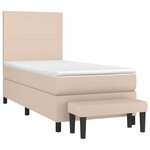 vidaXL Sommier à lattes de lit avec matelas Cappuccino 100x200 cm