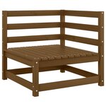 vidaXL Canapé d'angle de jardin marron miel bois de pin solide