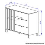 Commode 3 tiroirs 1 porte