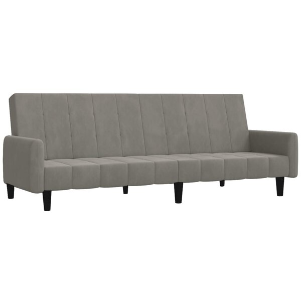 vidaXL Canapé-lit à 2 places gris clair velours