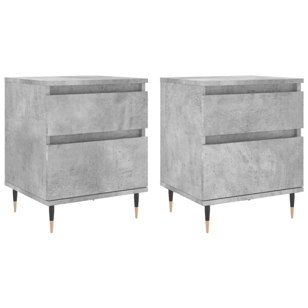 vidaXL Tables de chevet 2 Pièces gris béton 40x35x50 cm bois d’ingénierie