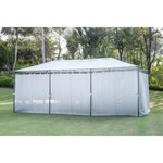 Tonnelle de jardin - En acier polyester - 6 x 3 m - Gris