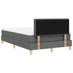 vidaXL Lit avec sommier et matelas Gris foncé 120x200 cm Tissu