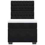 vidaXL Sommier à lattes de lit avec matelas Noir 90x200 cm Velours