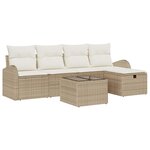 vidaXL Ensemble de canapé de jardin avec coussin 6 Pièces beige et crème