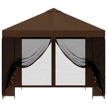 vidaXL Abri de jardin avec parois 3 x 3 m Marron Polyester et Acier
