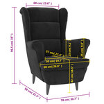 vidaXL Fauteuil noir velours