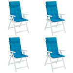 vidaXL Coussins de chaise à dossier haut lot de 4 bleu clair