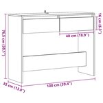 vidaXL Table console chêne artisanal 100x35x76 5 cm bois d'ingénierie