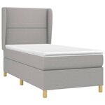 vidaXL Sommier à lattes de lit avec matelas Gris clair 100x200cm Tissu