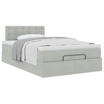 vidaXL Cadre de lit ottoman et matelas gris clair 120x200 cm velours