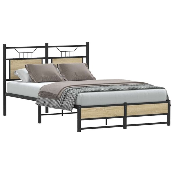 vidaXL Cadre de lit sans matelas chêne sonoma 120x190 cm